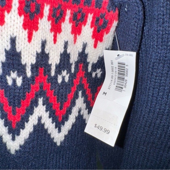 Old Navy Dark Blue Fair Isle Crewneck Sweater - Picture 5 of 6